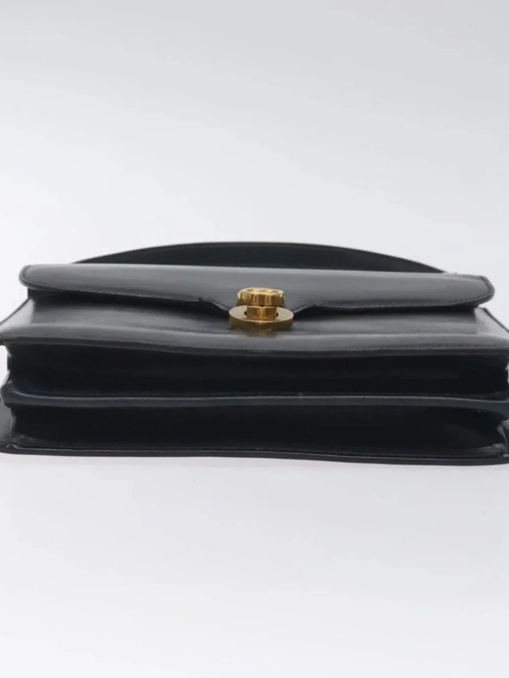 GUCCI Hand Bag Leather Navy Gold Auth - Picture 4 of 16